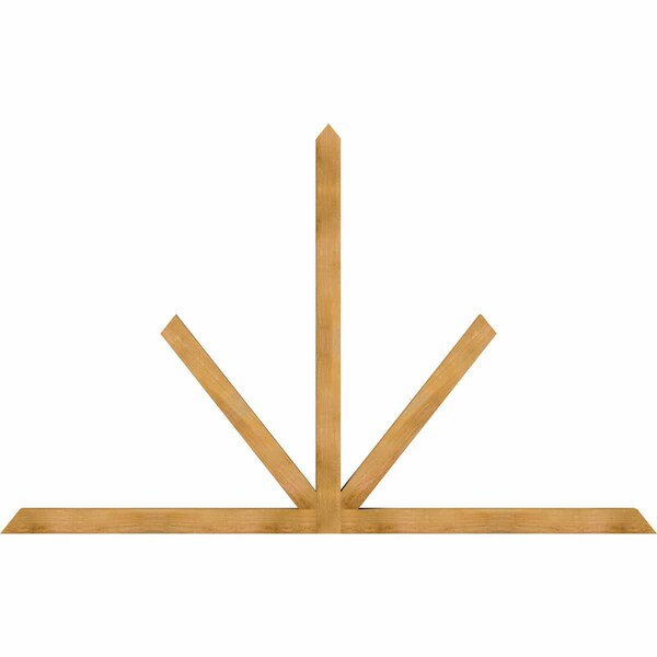 Ekena Millwork Saratoga Rough Sawn Timber Gable Bracket, Western Red Cedar, 108"W x 68"H x 4"D x 4"F, 15/12 Pitch GBW108X68X0404SAR00RWR - main